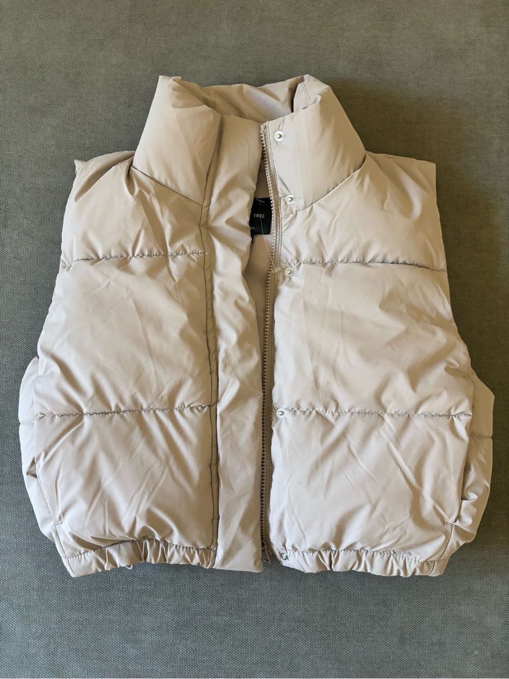 Love Tree Light Beige Puffer Vest - women